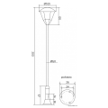Lampa parkowa 1x E27 - ECO OGMW 1 - rysunek techniczny