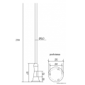 Słup oświetleniowy aluminiowy 250cm - rysunek techniczny