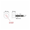 Włącznik dotykowy z ściemniaczem do LED - 12/24V DC 3A - chrom - rysunek techniczny