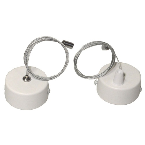 Podsufitki okrągłe z linkami 1000mm do opraw i lamp LED - białe