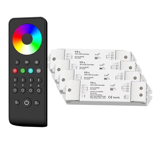 Sterownik LED Skydance - RGB - 4 strefowy - Pilot + odbiorniki - zestaw