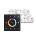 Sterownik LED Skydance - RGB+CCT - 4 strefowy - Panel naścienny 230V + odbiorniki - czarny zestaw z trzema odbiornikami