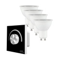 Żarówki LED ściemnialne 6.5W GU10 230V + panel S1-K(B) - 1 strefowy - czarny zestaw