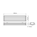Oprawa świetlówkowa do LED 2x60cm T8 - ZEFIR-LED 218 - wymiary