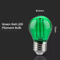 Żarówka LED dekoracyjna E27 G45 Filament 2W zielona 60lm 300° - VT-2132-G