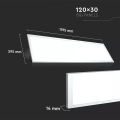 Panel sufitowy LED 120x30 cm 45W 6400K 3600lm - 80lm/W - VT-12030- wymiary