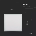 Panel sufitowy LED 60x60cm 29W 3480lm - 120lm/W - VT-629 - wymiary