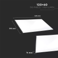 Panel sufitowy LED 120x60cm 45W 5400lm - 120lm/W - VT-12045 - wymiary