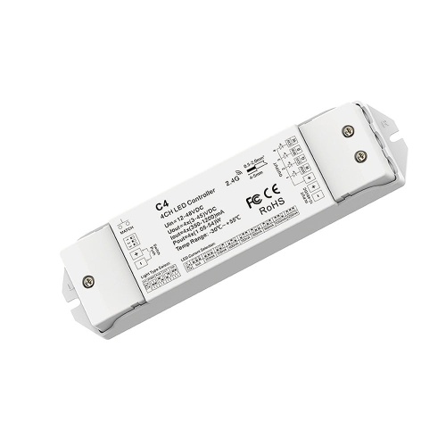 Odbiornik LED prądowy - Mono /CCT /RGB /RGB+W - (4x) 3-45V DC 350-1200mA - C4(350-1200MA)