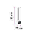 Żarówka LED dekoracyjna E14 T20 Filament 4W biała neutralna 4000K 400lm - VT-2204 - rysunek techniczny