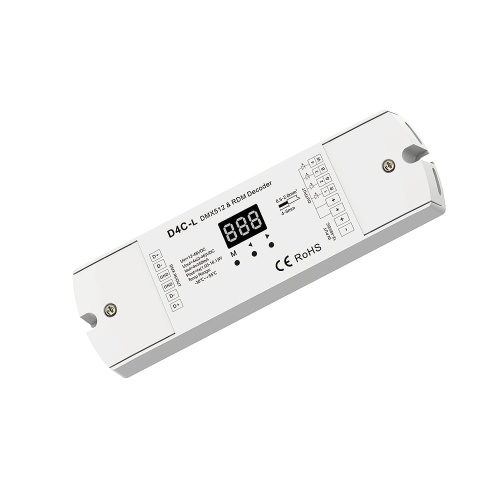 Odbiornik LED prądowy DMX512 - 4 kanałowy - 12-48V DC 4x 150-500mA 3-45V - Dekoder DMX - D4C-L(150-500MA)