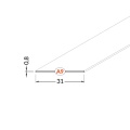 Klosz wsuwany "A9" transparentny do profili aluminiowych LED - wymiary