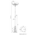 Lampa ogrodowa - parkowa stojąca regulowana 3x E27 - KULE Z KOSZYKIEM 200 OGMWN 3 KPO - rysunek techniczny
