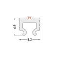 Klosz zatrzaskowy "C1" mleczny do profili aluminiowych LED - wymiary