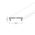 Klosz zatrzaskowy "F" czarny do profili aluminiowych LED - wymiary