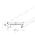 Klosz zatrzaskowy "K" mleczny do profili aluminiowych LED - wymiary