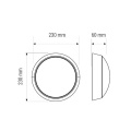 Plafon LED 11W 880lm IP40 z czujnikiem ruchu - Lumo - wymiary