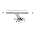 Lampa oprawa łazienkowa - kinkiet LED SHINE 7W 4000K 490lm - ML029 - wymiary