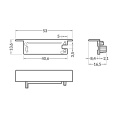 Zaślepka biała do profilu aluminiowego LED FLAT8 - kpl. 2 szt. - wymiary