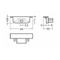 Zaślepka czarna do profilu aluminiowego LED GROOVE10 GEN2 SQ - kpl. 2 szt. - wymiary