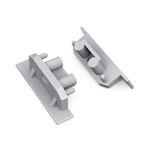 Zaślepka srebrna do profilu aluminiowego LED GROOVE10 GEN2 SQ - kpl. 2 szt.