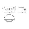 Zaślepka srebrna do profilu aluminiowego LED GROOVE14 GEN2 - kpl. 2 szt. - wymiary