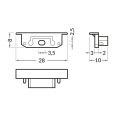 Zaślepka srebrna do profilu aluminiowego LED GROOVE14 GEN2 SQ - kpl. 2 szt. - wymiary