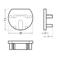 Zaślepka czarna do profilu aluminiowego LED PEN12 - kpl. 2 szt. - wymiary