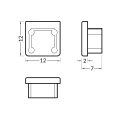 Zaślepka biała do profilu aluminiowego LED SMART10 - kpl. 2 szt. - wymiary