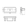 Zaślepka srebrna do profilu aluminiowego LED SURFACE10 GEN2 - kpl. 2 szt. - wymiary