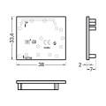 Zaślepka czarna do profilu aluminiowego LED VARIO30-03 - kpl. 2 szt. - wymiary