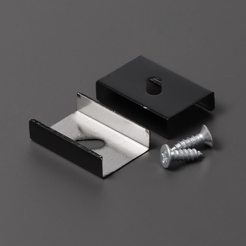 Uchwyt "S" czarny sprężysty do profili aluminiowych LED - kpl. 2 szt.