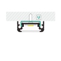 Uchwyt "U" inox sprężysty do profili aluminiowych LED - kpl. - 2 szt. - przekrój