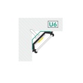 Uchwyt "U6" inox sprężysty do profili aluminiowych LED - kpl. - 2 szt. - przekrój