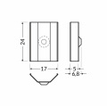 Uchwyt "U6" inox sprężysty CONE do profili aluminiowych LED - kpl. - 2 szt. - wymiary