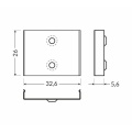 Uchwyt "W" inox sprężysty CONE do profili aluminiowych LED - kpl. 2 szt. - wymiary
