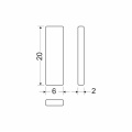 Uchwyt magnetyczny M02 do profili aluminiowych LED - kpl. 10 szt. - wymiary