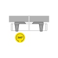 Uchwyt płaski + zaślepki do profilu aluminiowego PEN8 - kpl. 2 szt. - przekrój