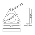 Uchwyt prosty ocynk do profilu aluminiowego LED PEN8 - kpl. 2 szt. - wymiary
