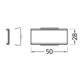 Łącznik prosty 180° do profilu aluminiowego LED LINEA-IN20 - wymiary