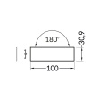 Łącznik prosty 180° do profilu aluminiowego LED VARIO30-02-03 - wymiary