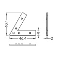 Łącznik kątowy "Q9" 60° do profili aluminiowych LED - wymiary