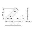 Łącznik kątowy "Q9" 45° do profili aluminiowych LED - wymiary