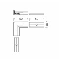 Łącznik kątowy 90° anodowany do profilu aluminiowego LED CORNER10 - wymiary