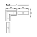 Łącznik kątowy 90° anodowany do profilu aluminiowego LED GROOVE10 - wymiary