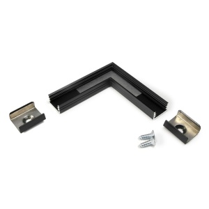 Łącznik kątowy 90° czarny anodowany do profilu aluminiowego LED SLIM8