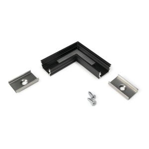 Łącznik kątowy 90° czarny do profilu aluminiowego LED UNI12  