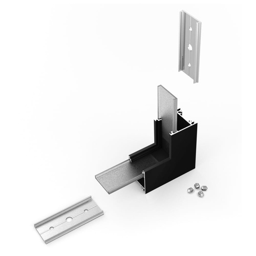 Łącznik kątowy 90° czarny GIĘTY do profilu aluminiowego LED LINEA20