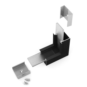 Łącznik kątowy 90° czarny gięty do profilu aluminiowego LED LINEA-IN20    