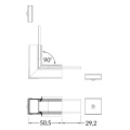 Łącznik kątowy 90° czarny gięty do profilu aluminiowego LED LINEA-IN20 - wymiary